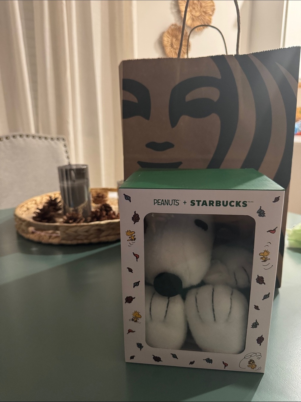Starbucks Peanuts Snoopy Plush in White and Black